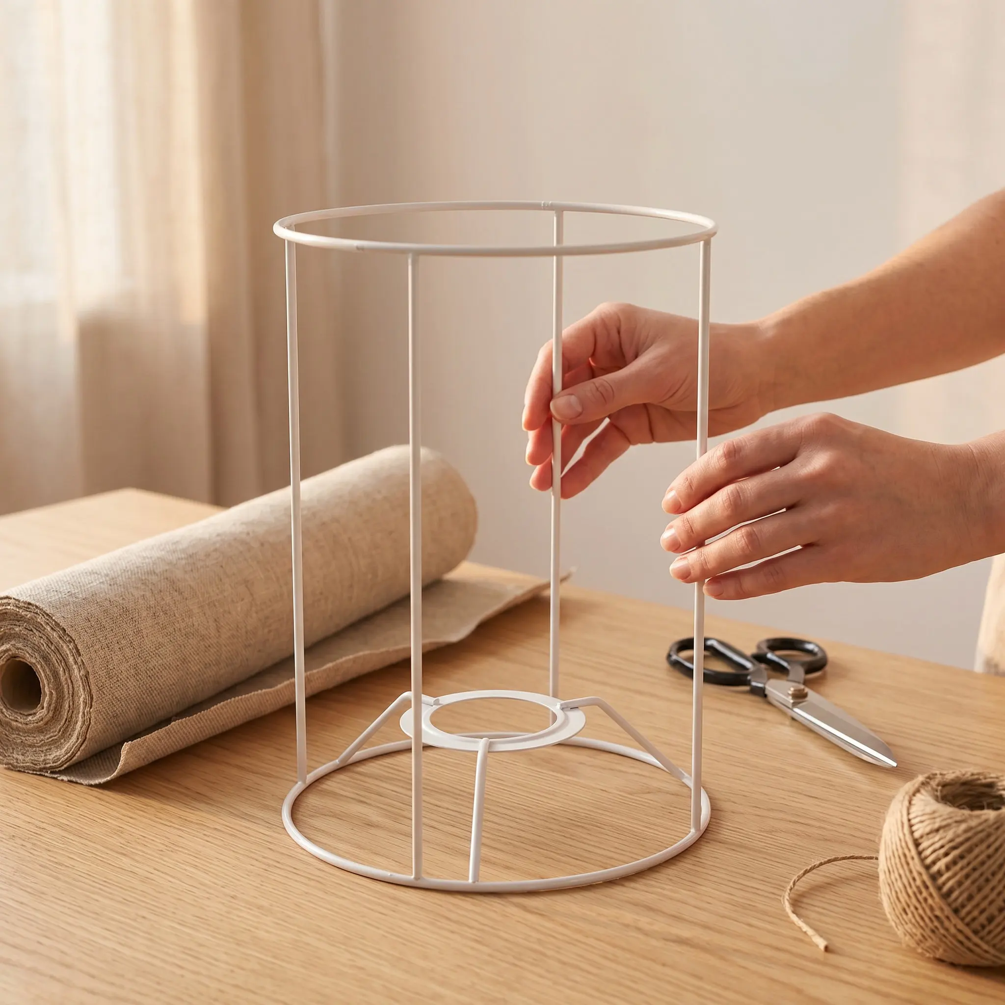 2Pcs Lampshade Frame Vintage Iron Wire Metal Frame for DIY Table Pendant Light Lamp Shade Making Craft Lighting Accessory