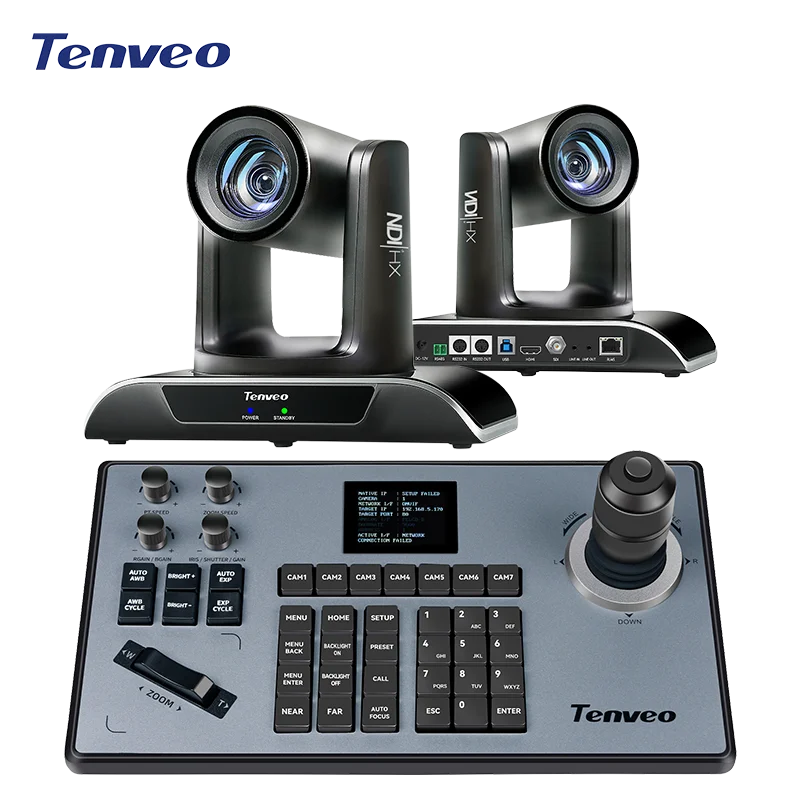 

Professional Live Streaming System AI Auto Tracking 20X/30X Zoom NDI PTZ Camera with Joystick Controller for Live Broadcast