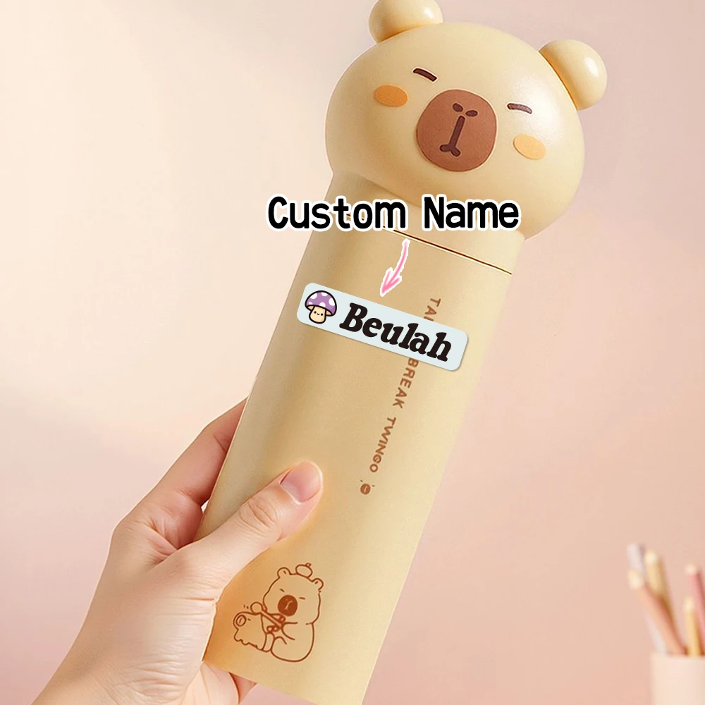 Custom Purple Series Name Sticker,Transparent Waterproof Sticker for Kids,diy Name Labels for School Bag Bottles Pen Box Uniform
