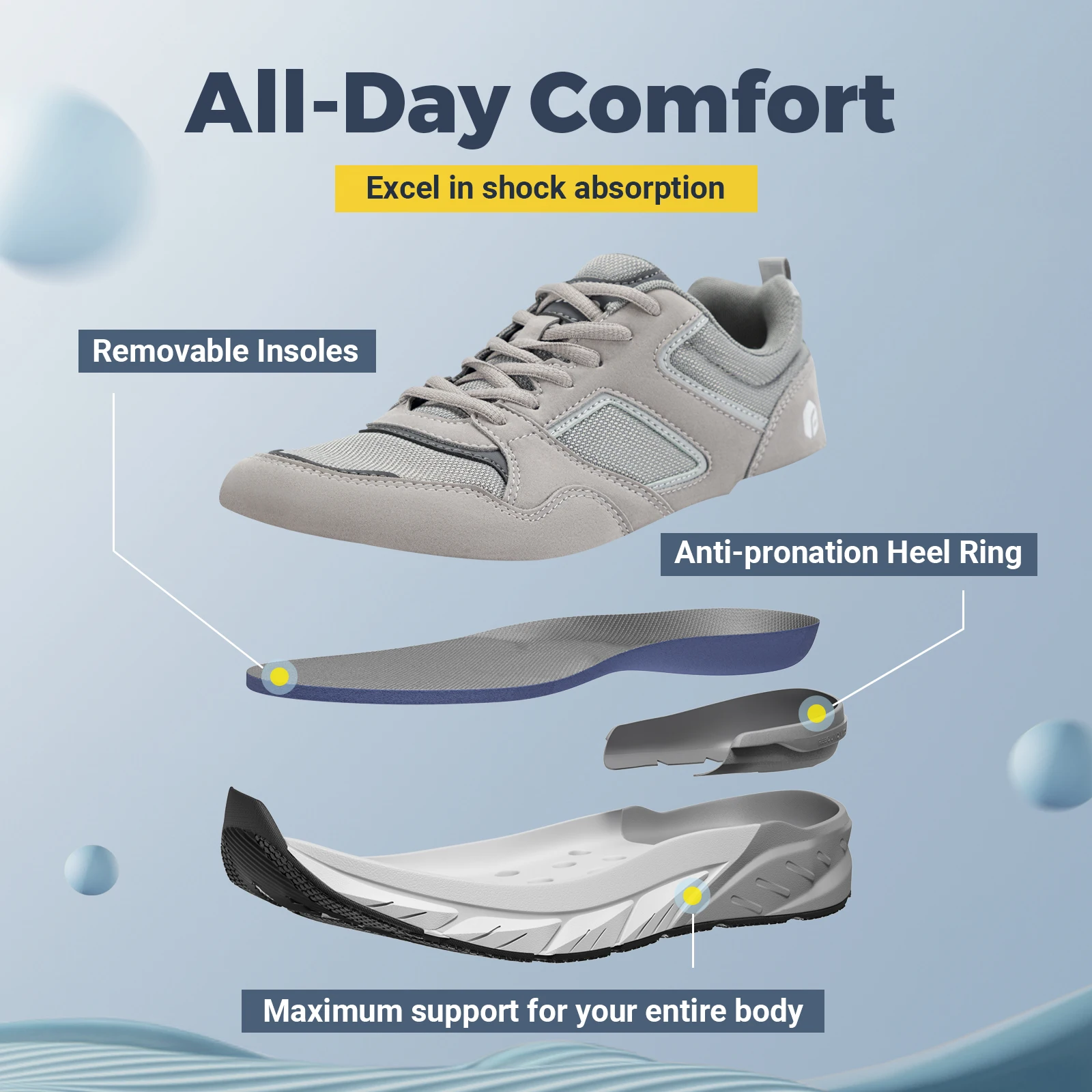 FitVille أحدث احذية الجري للرجال 4E أحذية رياضية واسعة العرض مع دعم قوس للأقدام المسطحة كعب لتخفيف الآلام التهاب اللفافة الأخمصية