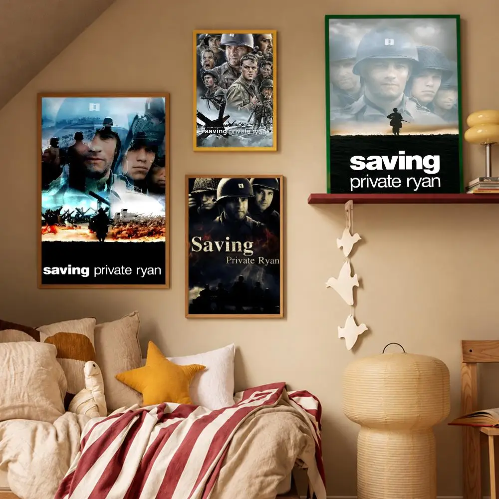 Movie Drama Saving Private Ryan Poster HD Waterproof Wall Art Posters Self Adhesive Bedroom Living Room Home Decor Gift