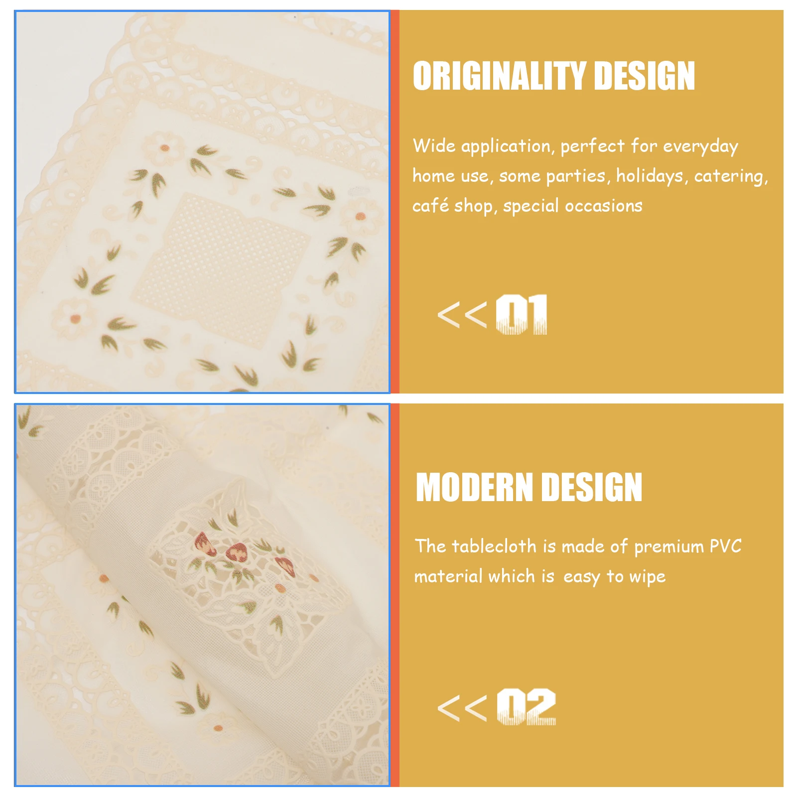 

Waterproof PVC Tablecloth 70x136cm Oil proof Heat resistant Stain resistant Greaseproof Dining Table Cover for Home Café Party