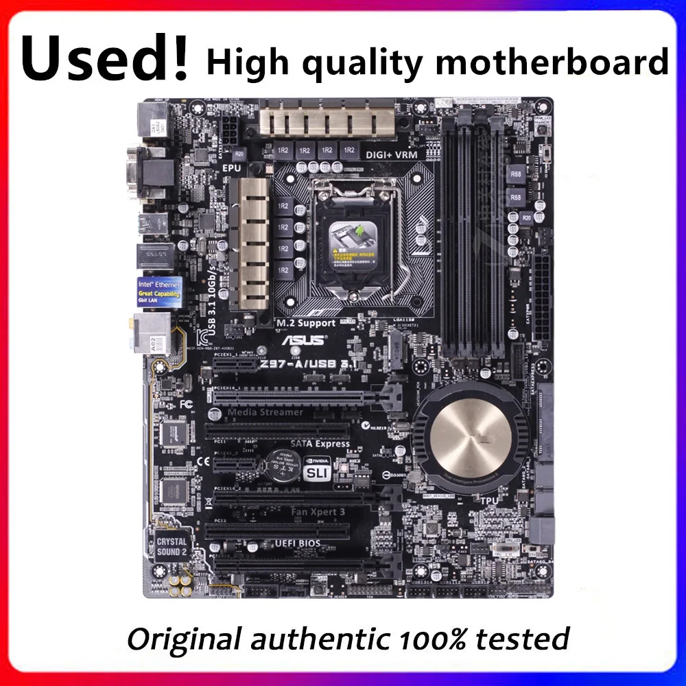 For Asus Z97-A/USB3.1 Desktop Motherboard Z97 LGA 1150 For Core i7 i5 i3  SATA3 USB3.0  Original Used Mainboard