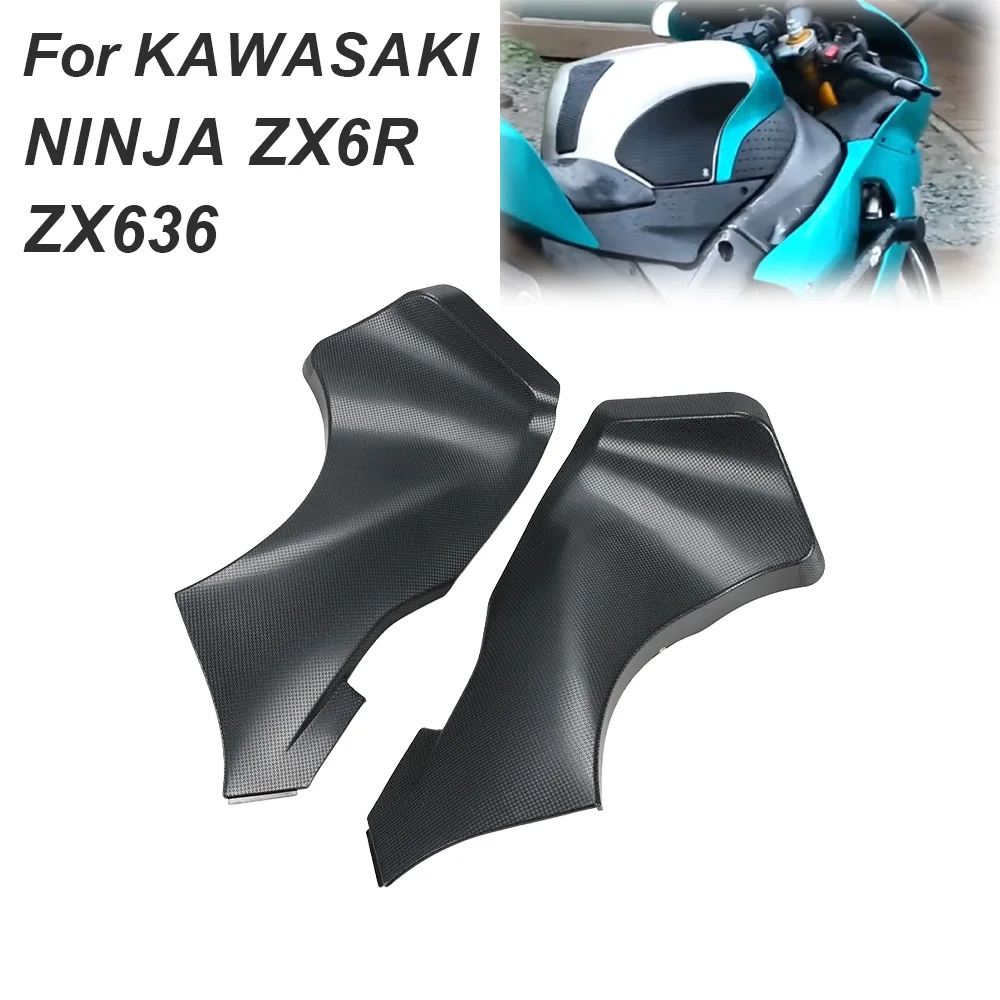 

Fit For KAWASAKI Ninja ZX6R ZX636 2005 2006 Motorcycel ABS Plastic Unpainted Black Front Tube Side Air Duct Cover Fairing Cowl