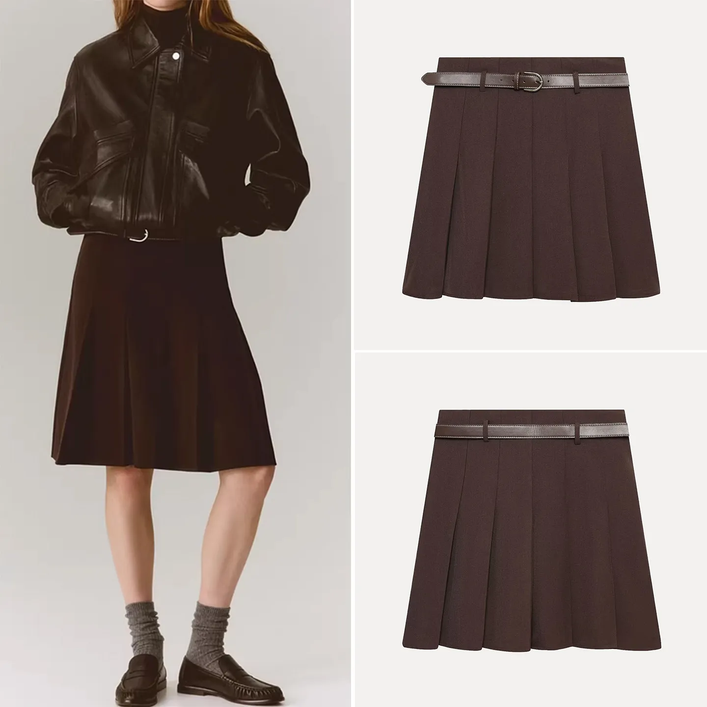 

Свободная женская юбка Z Faionable с поясом, универсальная, для повседневной носки и работы, А-силуэт, средняя талия, другие материалы, другие виды обработки