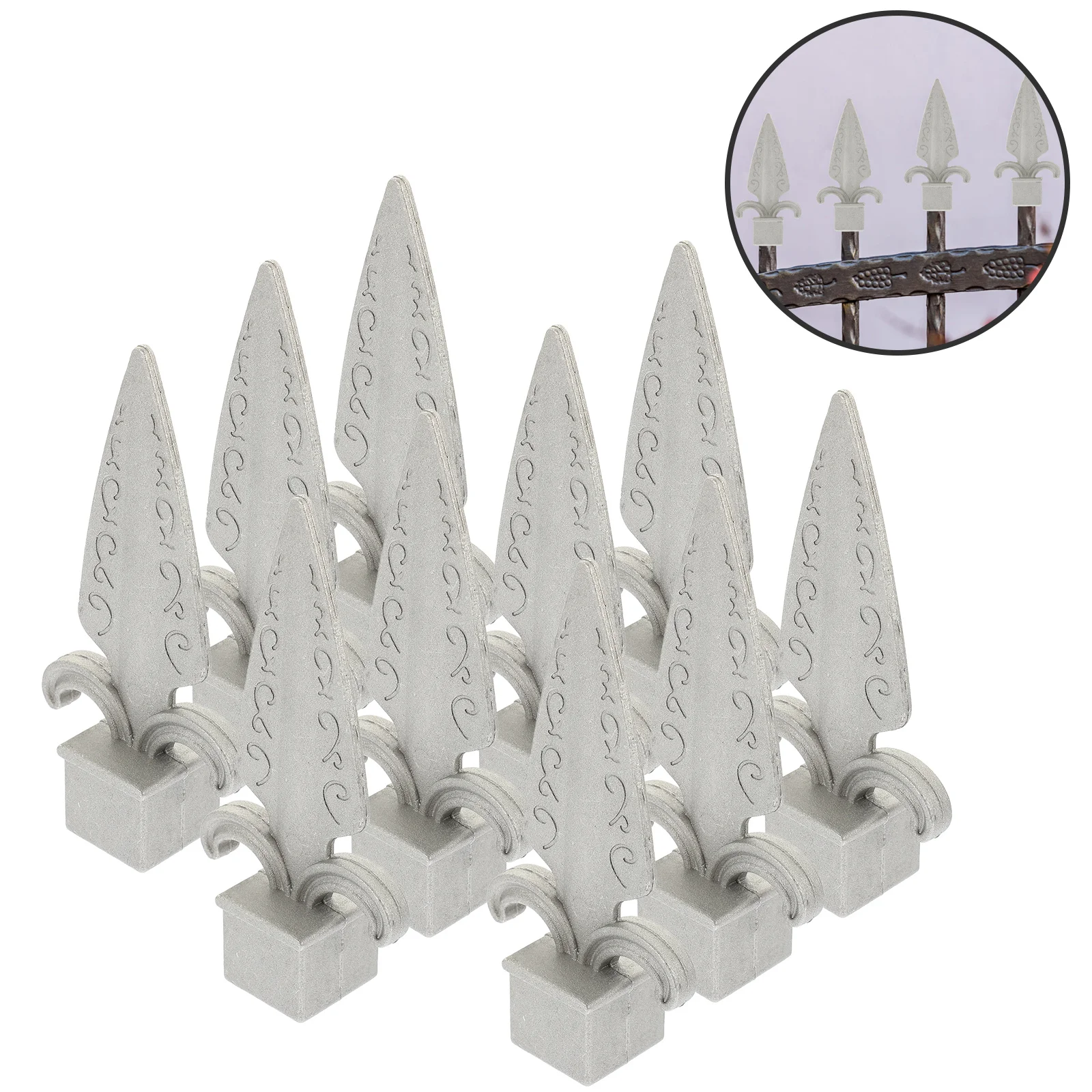 

10pcs Fence Finials Aluminum Post Tops For Garden Yard Decorations Rust-Resistant Metal Fence Toppers, Replacement Caps, Outdoor