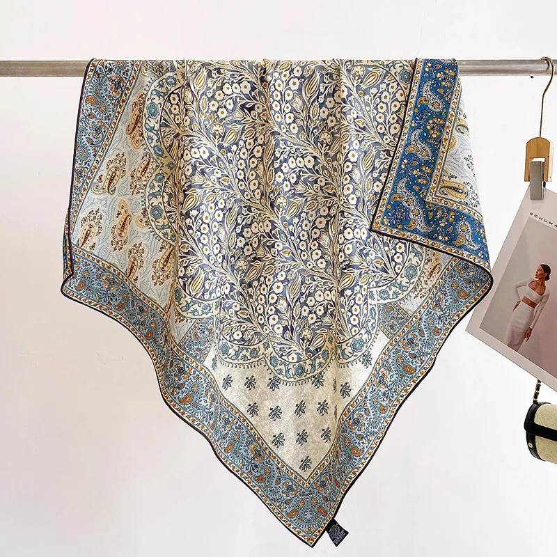 

2025 осень и зима, новый теплый и универсальный модный простой шелковый шерстяной квадратный шарф, женский шелковый шарф высокого качества 90, шелковый шерстяной шарф