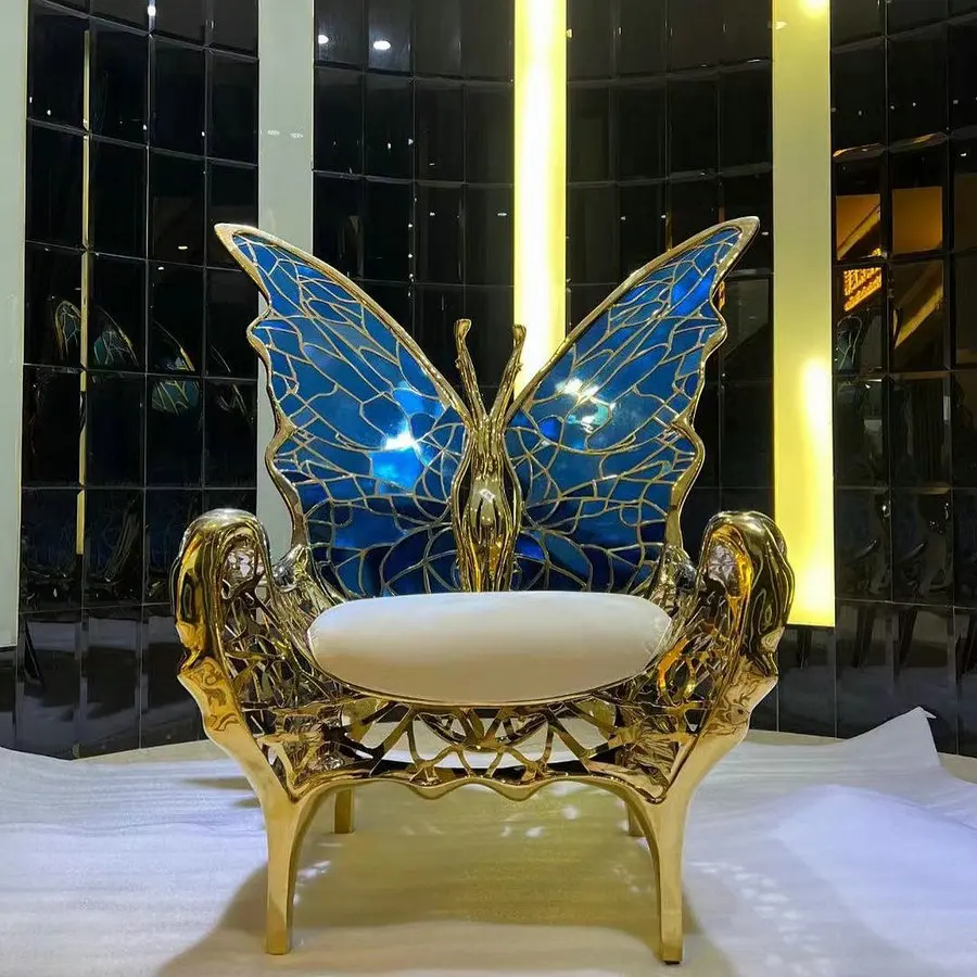 #Luxury Modern High-End Bespoke Personalized Living Room Butterfly Chair Art Deco Queen Single Sofa Chairs for Event and Wedding