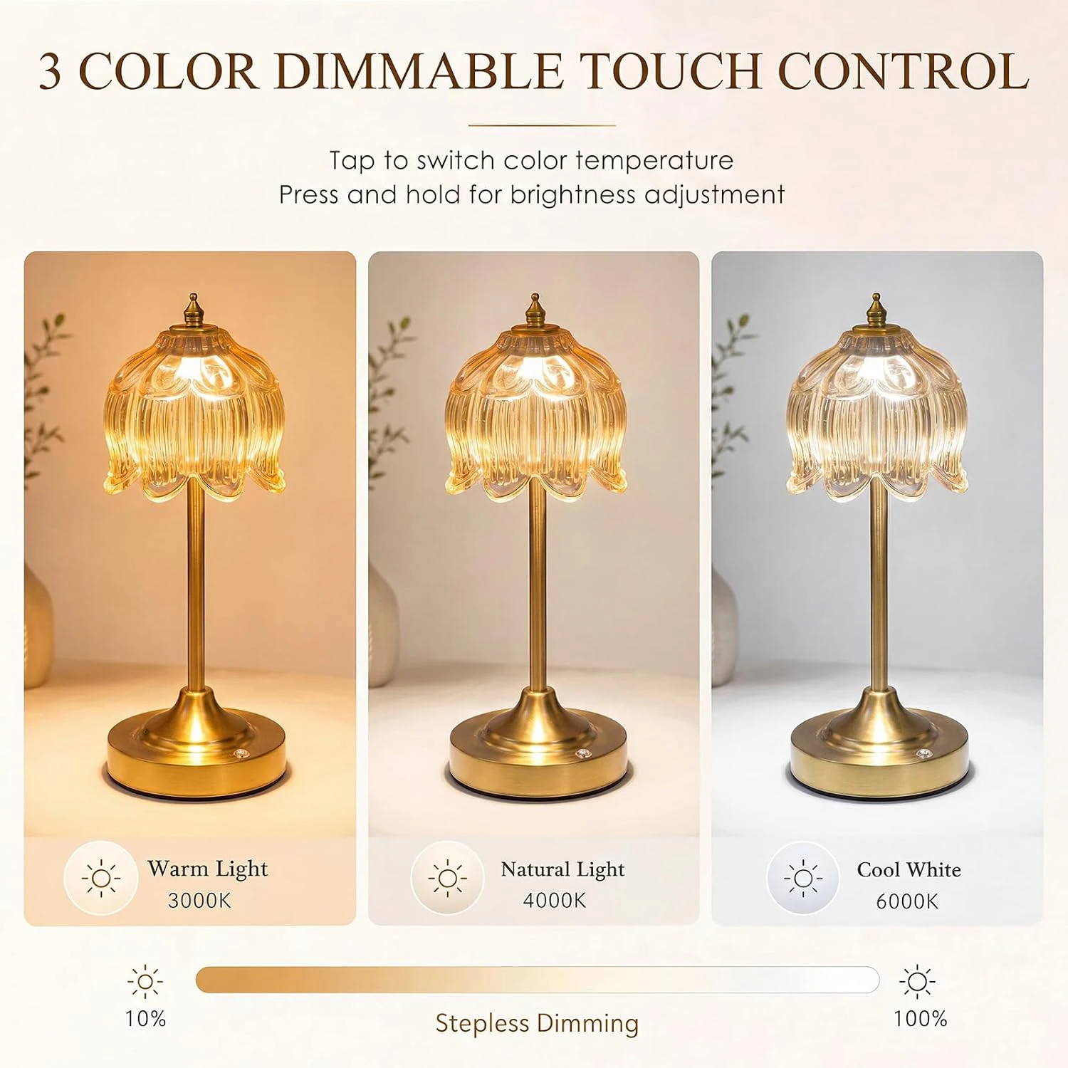 Rechargeable LED Touch Sensor Table Lamp with Wireless Design 3