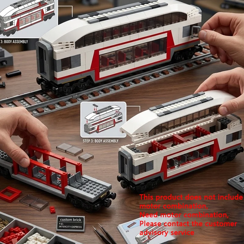 qwert 220PCS Observation Carriage Model MOC Building Bricks City Car Modular Technology Assemble Toys Children Holiday Gifts