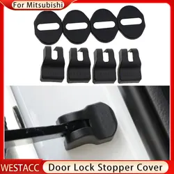 4Pcs/set ABS Car Door Lock Cover Stopper Cover Trim Sticker for Mitsubishi Lancer EX ASX Outlander Sport Protection Accessories