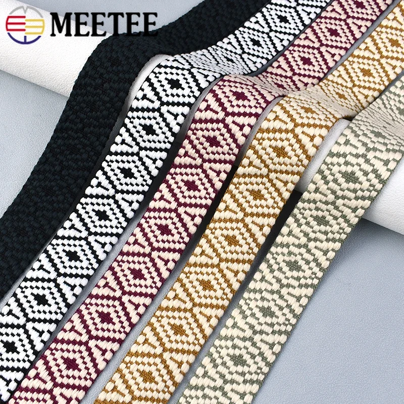 3/5/10M Meetee 38mm Jacquard Webbing Decorative Ribbons for Sewing Bag Strap Lace Ribbon Clothes Braid Belt Tape Accessories