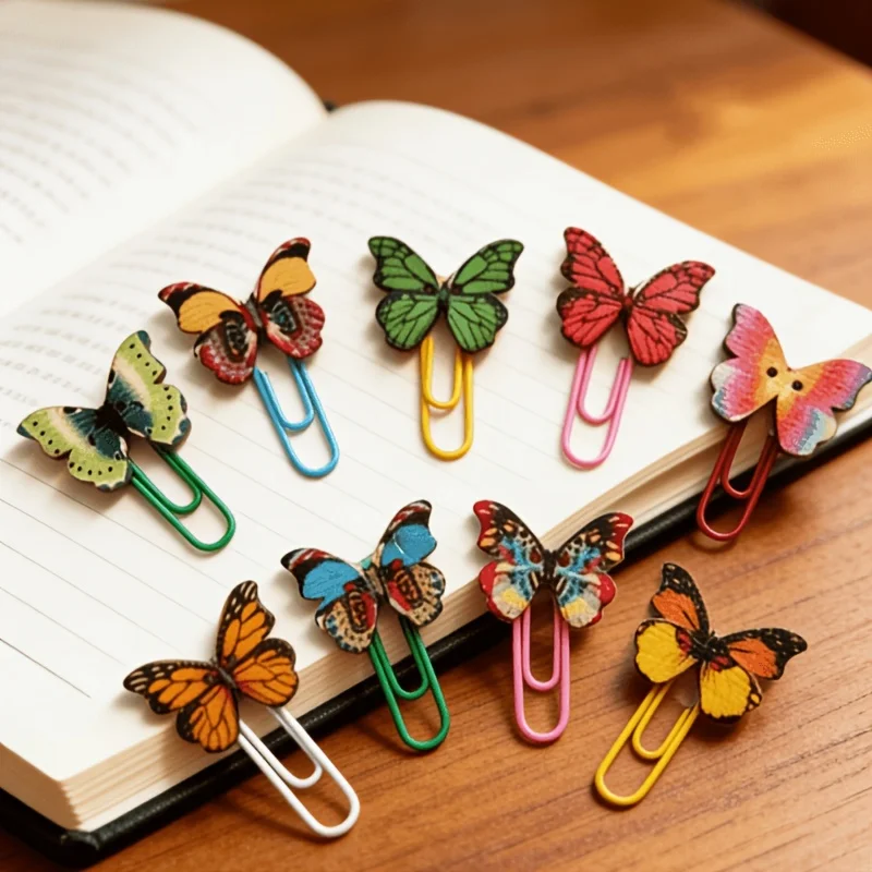 10/20 Pieces of Randomly Assorted Colorful Butterfly-Shaped Paper Clips, Suitable for Documents, Receipts, Bookmarks, Decorative and Practical Office Supplies, Can Be Used on Bulletin Boards, Colorful Coding Clips for