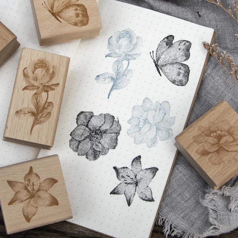 8packs/LOT Ink painting flowers bloom series stamp DIY stamps stationery scrapbooking standard stamp