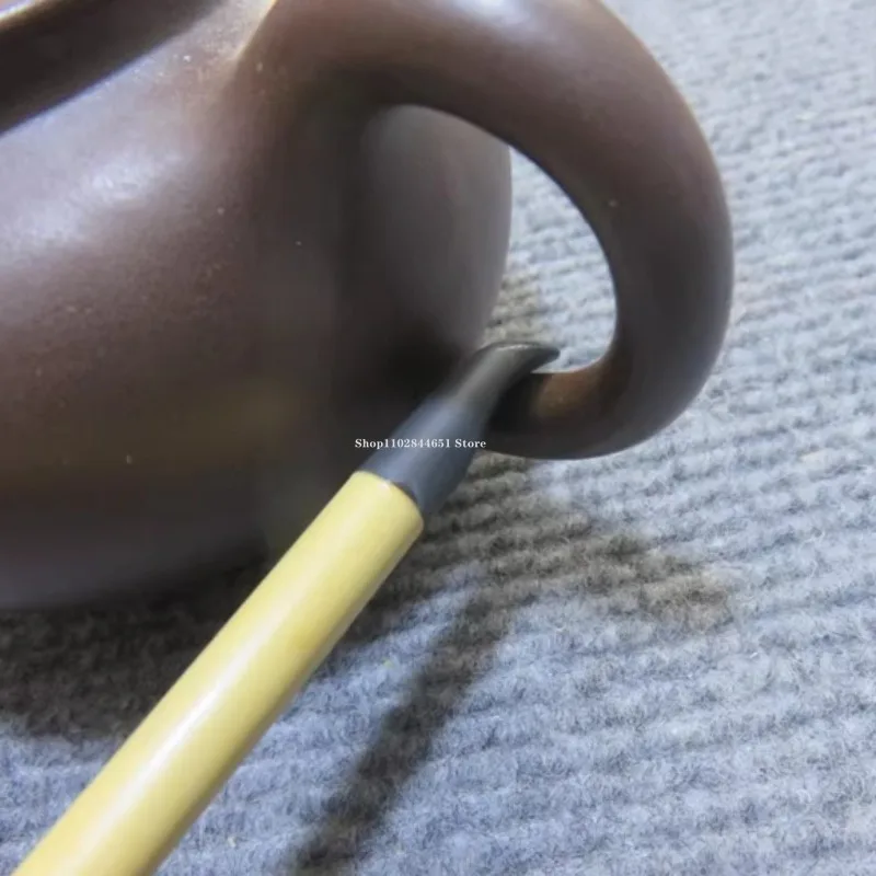 أداة الفخار المنحنية الجلود القلم وعاء صنع الملحقات DIY بها بنفسك السيراميك الأرجواني الطين إبريق الشاي مقبض الجانب الداخلي التشذيب/تلميع أداة