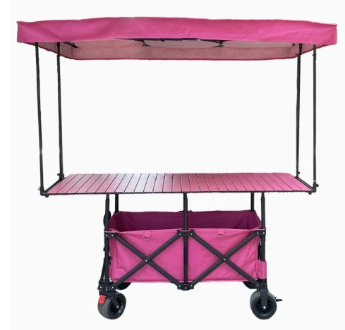Lifting Folding Stall Trolley, Outdoor Camping & Night Market Display Rack Snack Cart Entrepreneur Stall Artifact