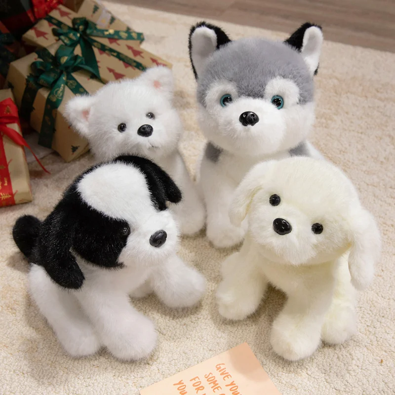 30/40 سنتيمتر لطيف الكرتون جرو الكلب ألعاب من القطيفة محشوة دمية على شكل حيوان محاكاة سانت برنارد أجش الراعي الكلب سامويد دمية