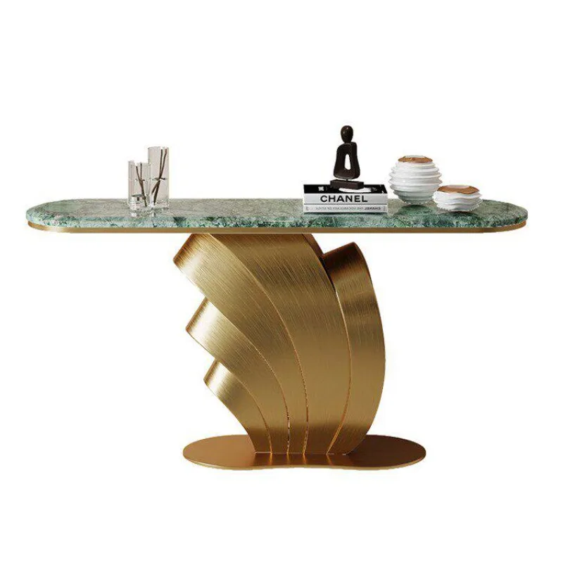 

luxury rock slab entrance table Large apartment villa entry against the wall Natural luxury stone marble entrance table