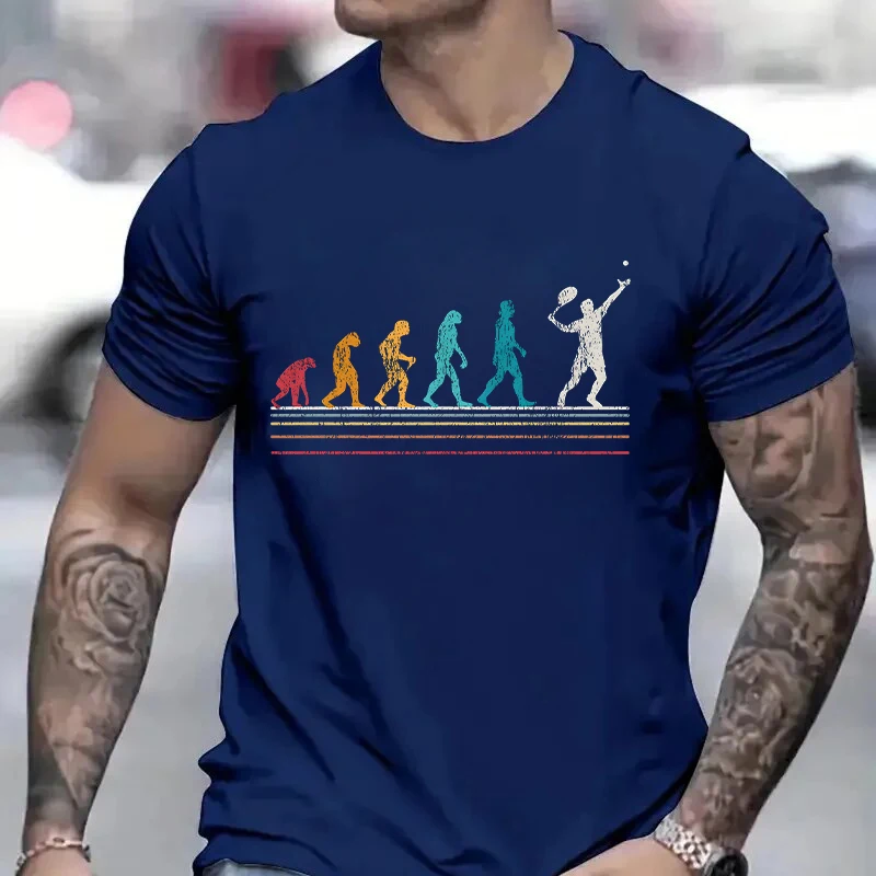 Badminton Evolution Graphic Print T Shirts for Men Classic Graphic Retro Gym Lover Gift Fashion Summer Woman Tee Tshirt Men Top