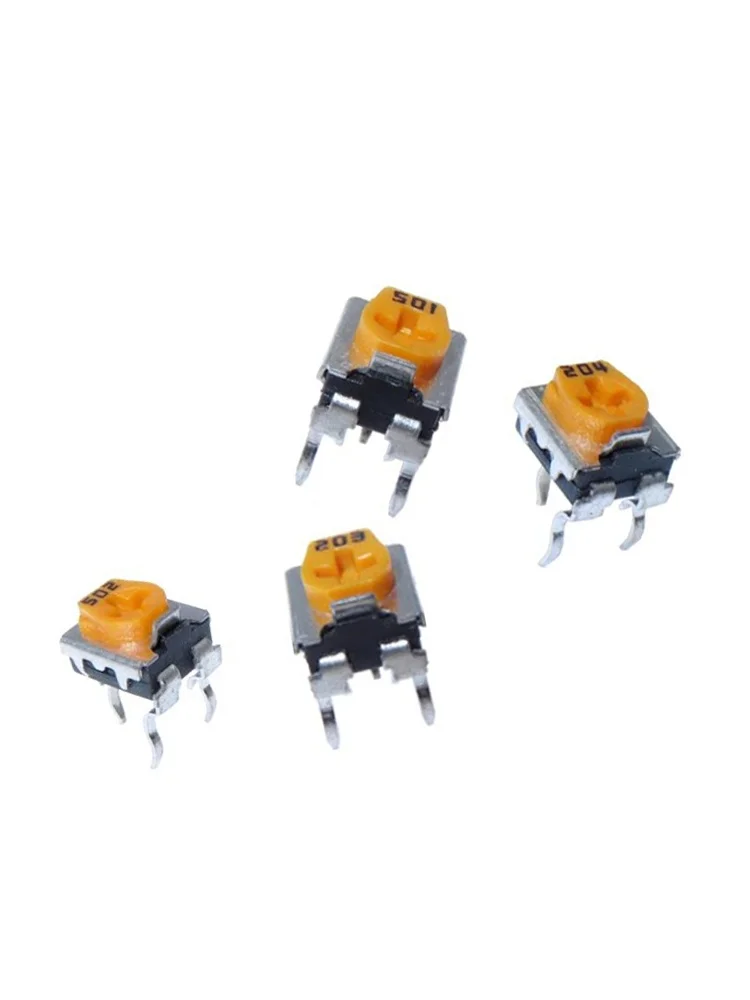 10PCS Yellow WH06-2C Adjustable Resistance Potentiometer Horizontal 100R 500R 1K 10K 2K Sliding Long Handle Carbon Film Adjuster