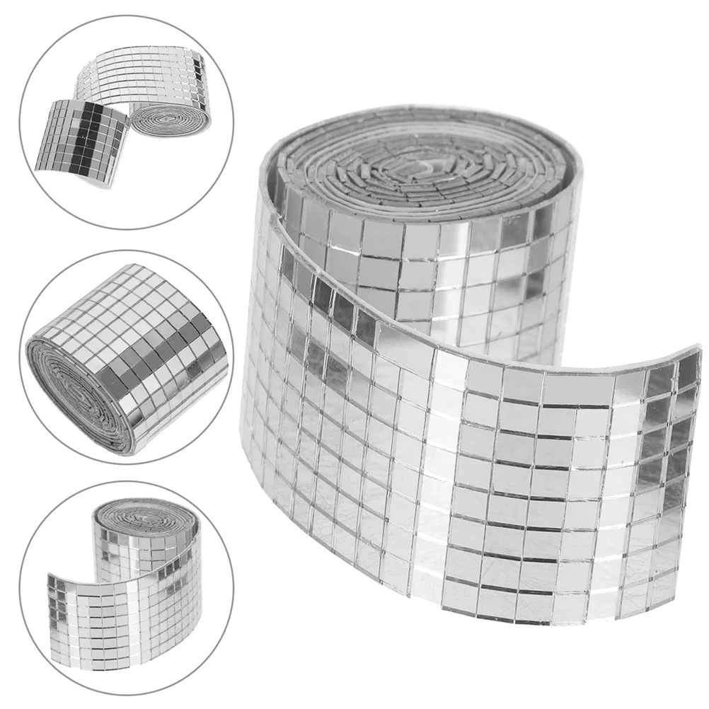 

4 Rolls Mosaic Wall Stickers DIY Patches Tiles Mirrors Decorative Mini for Crafts Acrylic Picture Frame Disco Ball