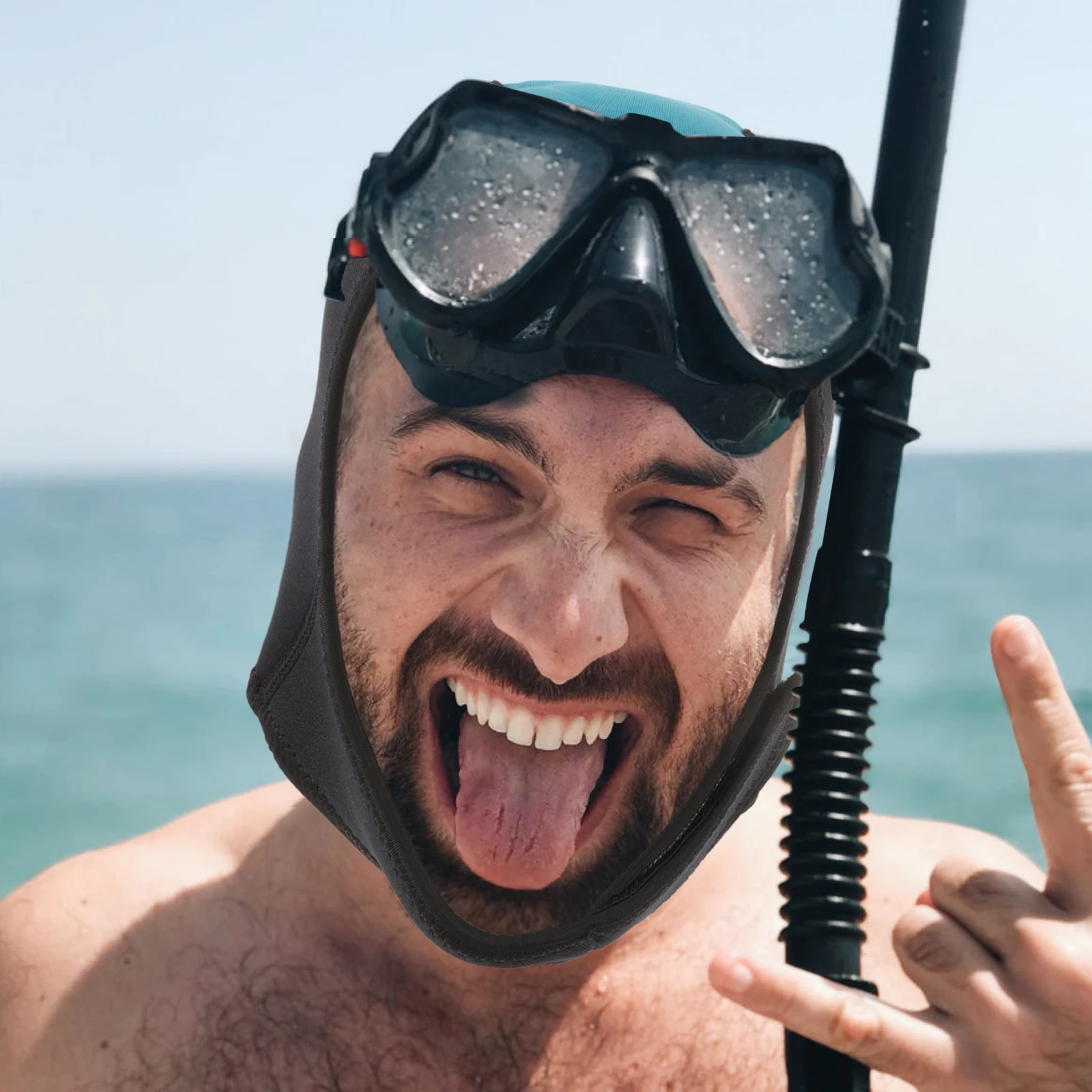 

High-Grade Diving Hood Adjustable Swim Blocking Cover for Adults Winter Bathing Hat Swimming Caps for Men