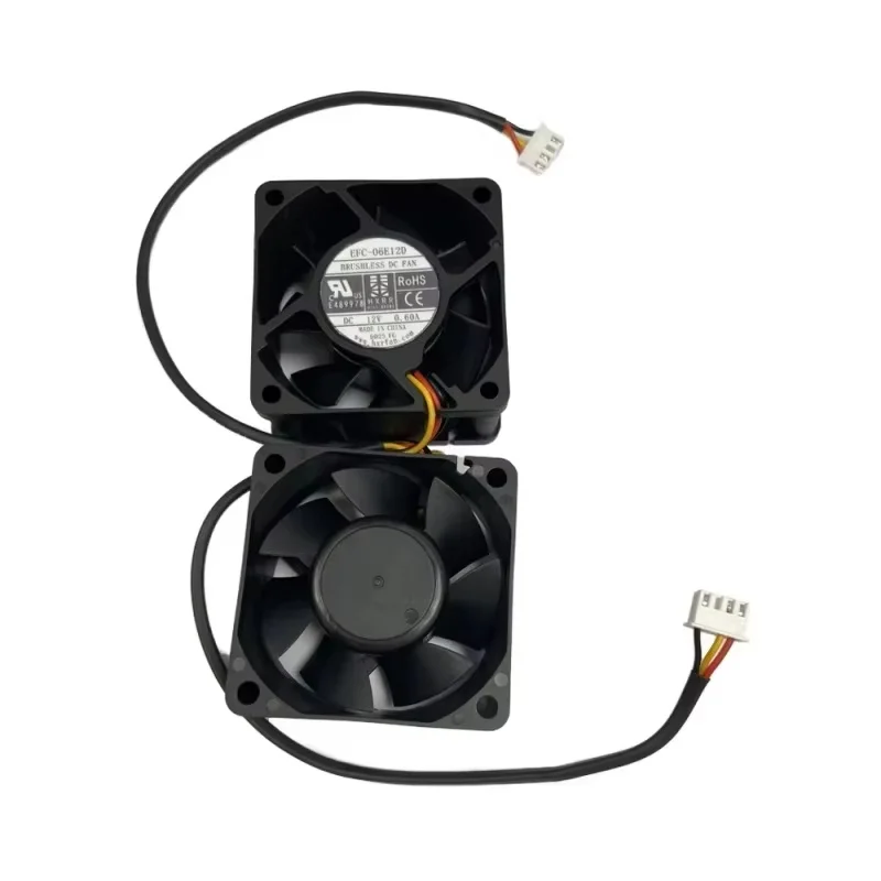 DC12V 0.6A 60MMx60MMx25MM New EFC-06E12D 3wire 4-pin