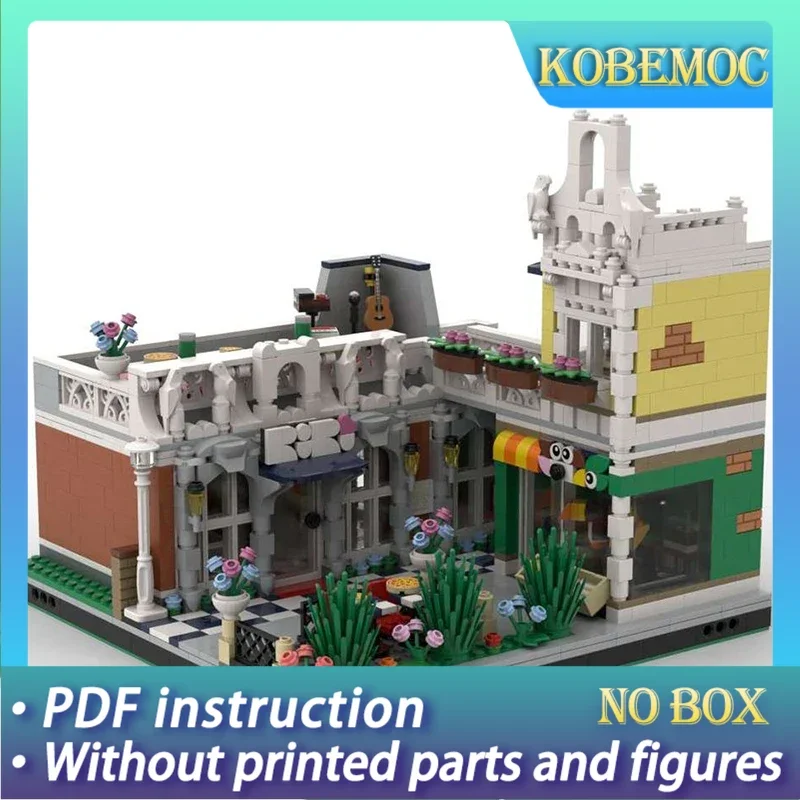 

YcmocBricks Moc строительные блоки модель с видом на улицу зоомагазин и ресторан технология кирпичи DIY игрушки для детей подарки для детей