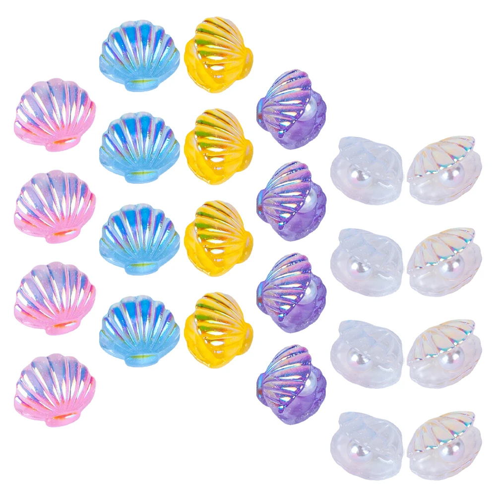 

24 Pcs Mobile Phone Case Stationery Box Pearl Shell DIY Headb s Accessories Craft Children Resin Shells Hair Decor Long Lasting