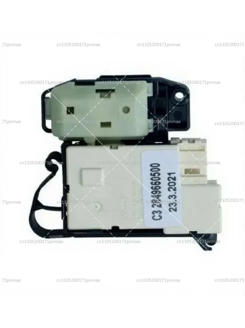 Washing Machine Door Lock Replacement Part for Select Models, White Plastic & Metal Construction
