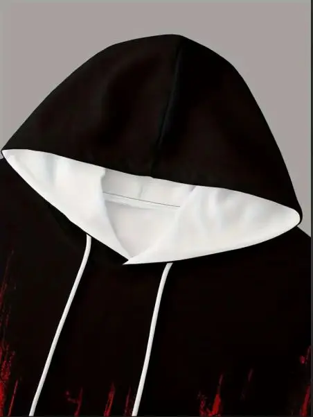 Lente en herfst Dames Schedel Poker Patroon Hoodie Zwarte Hoodie Sportkleding Casual Hoodie met lange mouwen Ademend en sneldrogend