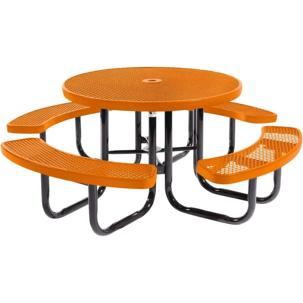 

Coated Outdoor urniture Heavy-Duty Portable Outdoor Picnic Table with Umbrella Hole, Expd Metal Commercial-Grade Patio Dining ur