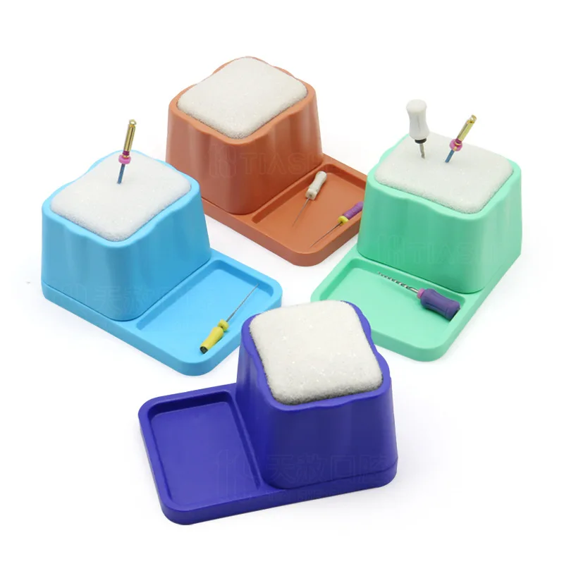 Dental Endo File Cleaning Box Endo File Sponge Stand Holder Dentistry Endodontics File Drills Block Cleaning Foam Storage Box