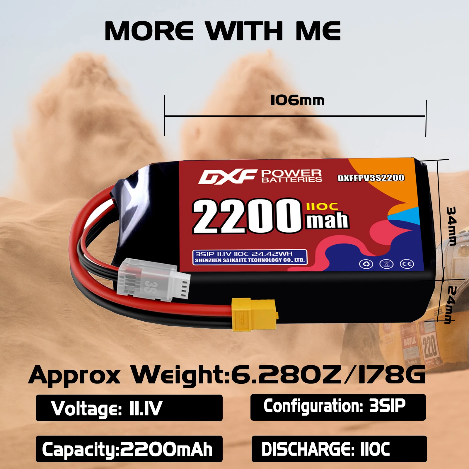 DXF 리포 배터리 2200mAh 110C 22.2V-6S 18.5V-5S 14.8V-4S 11.1V-3S 7.4V-2S XT30 XT60 JST 플러그 FPV 헬리콥터 쿼드콥터 드론용