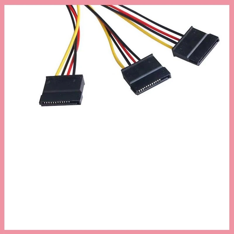 SATA Adapter Cable IDE 4Pin Female to 2 3 Port SATA Male Power Cord Splitter Hard Drive Power Supply Extension Connectors B6