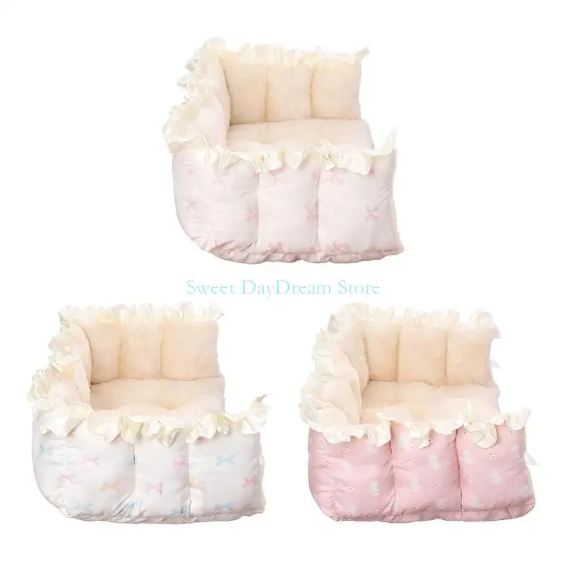 

Зимняя теплая плюшевая подушка для кошек Y88C с цветочным узором из полипропиленового хлопка для тепла домашних животных