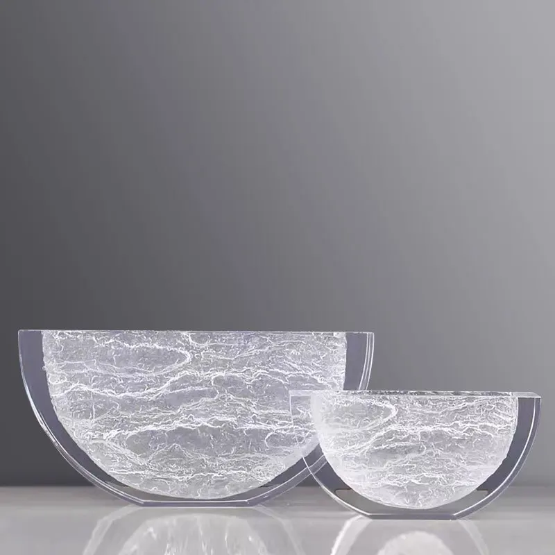 Modern light luxury high-end vase ornament acrylic flower ware small dried flower art model room dining table room decoration