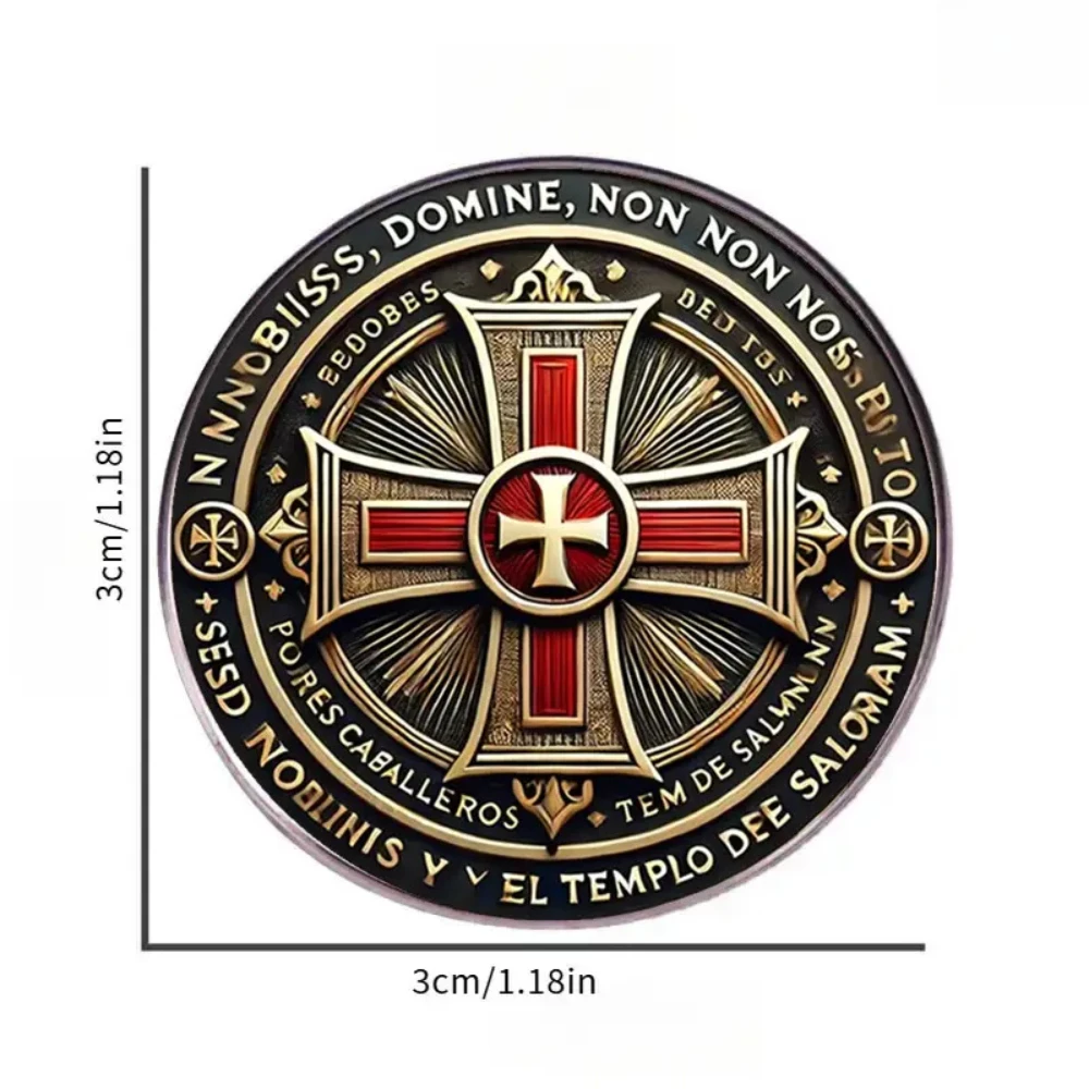 Medieval Templar Velcro Brooch Retro Cross Commemorative Pins Backpack Suit Pin Decorative Accessories