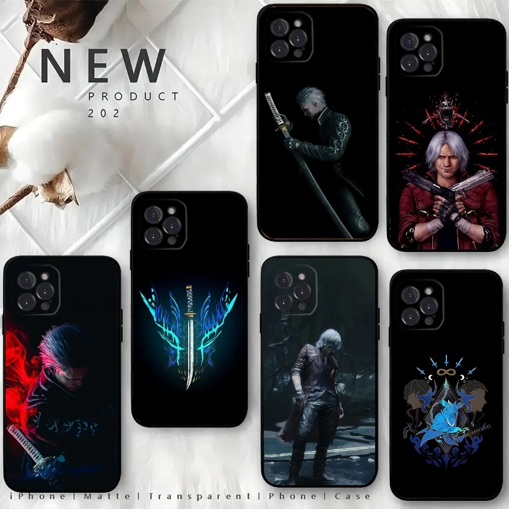 

D-DMC 5 Vergil Dante Phone Case For iPhone15,14,13,12 Mini 11 Pro XR,X,XS,MAX 6S,7,8 Plus Silicone Cover Soft Black