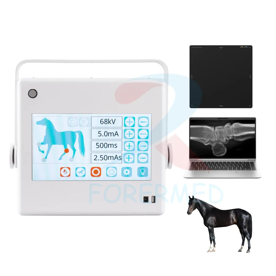 Horse Dog 1KW DR Vet Portable X-ray Fluorescence High-frequency X Ray System 6kg Small Size Veterinary Digital X Ray Machine DR