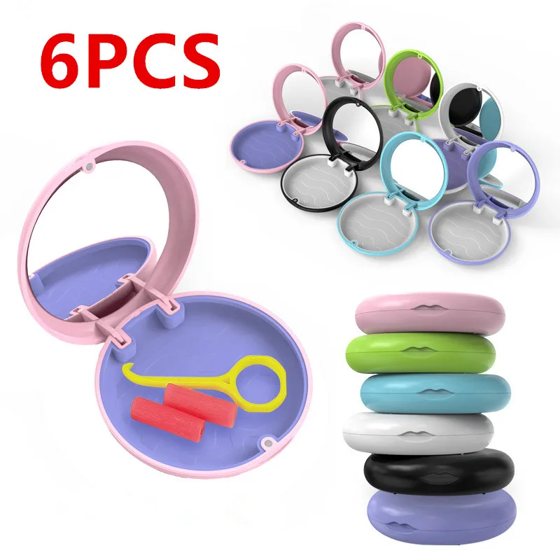 6 шт. фиксаторы, чехол для каппы с зеркалом, удобный для путешествий ящик для хранения зубов, совместимый с брекетами Invisalign, жевательный