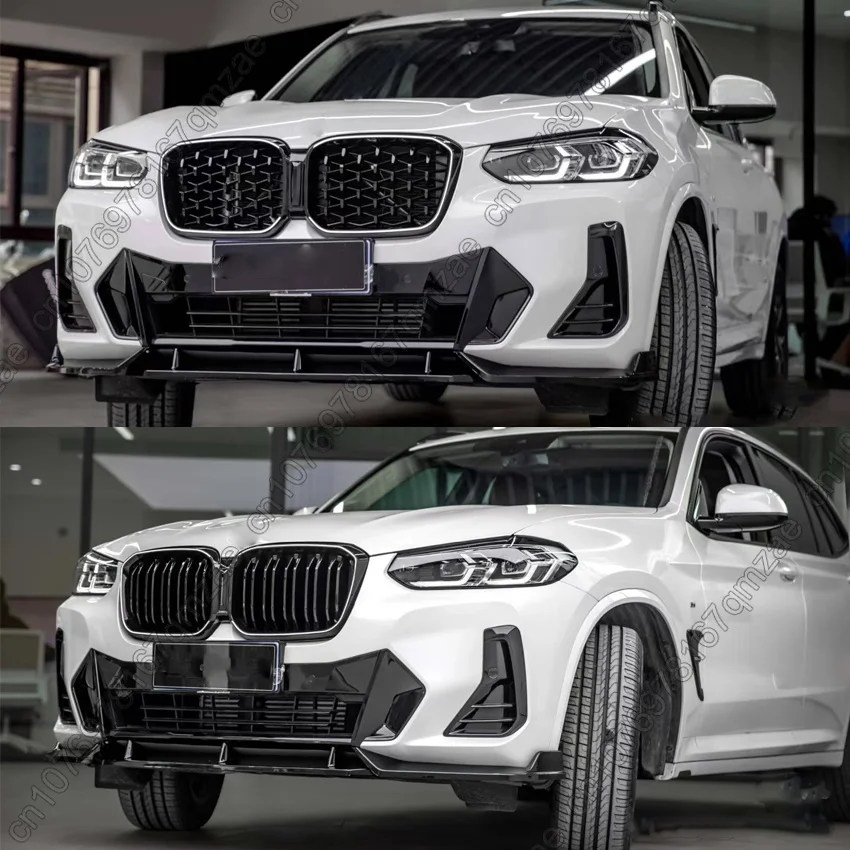 Car Front Bumper LED Grille For BMW X3 / X4 G01 G02 M40i 20i 30i LCI 2022-2024 Single / Double / Slatted / Diamond Style Grille