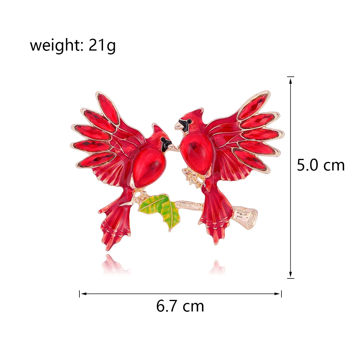 Foreign trade brooch, hot-selling double bird brooch with diamonds, animal brooch, enamel owl brooch, clothing accessories whole