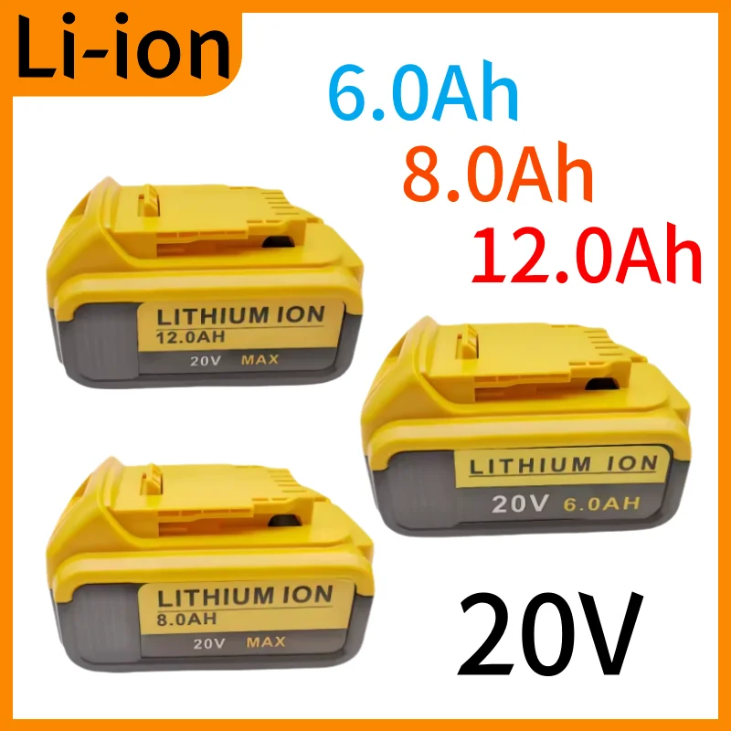 20V 6.0Ah/8.0Ah/12.0Ah Lithium Ion Battery Suitable for Replace DCB184 DCB182 DCB180 DCB181 DCB201 etc Electric Tool Batteries