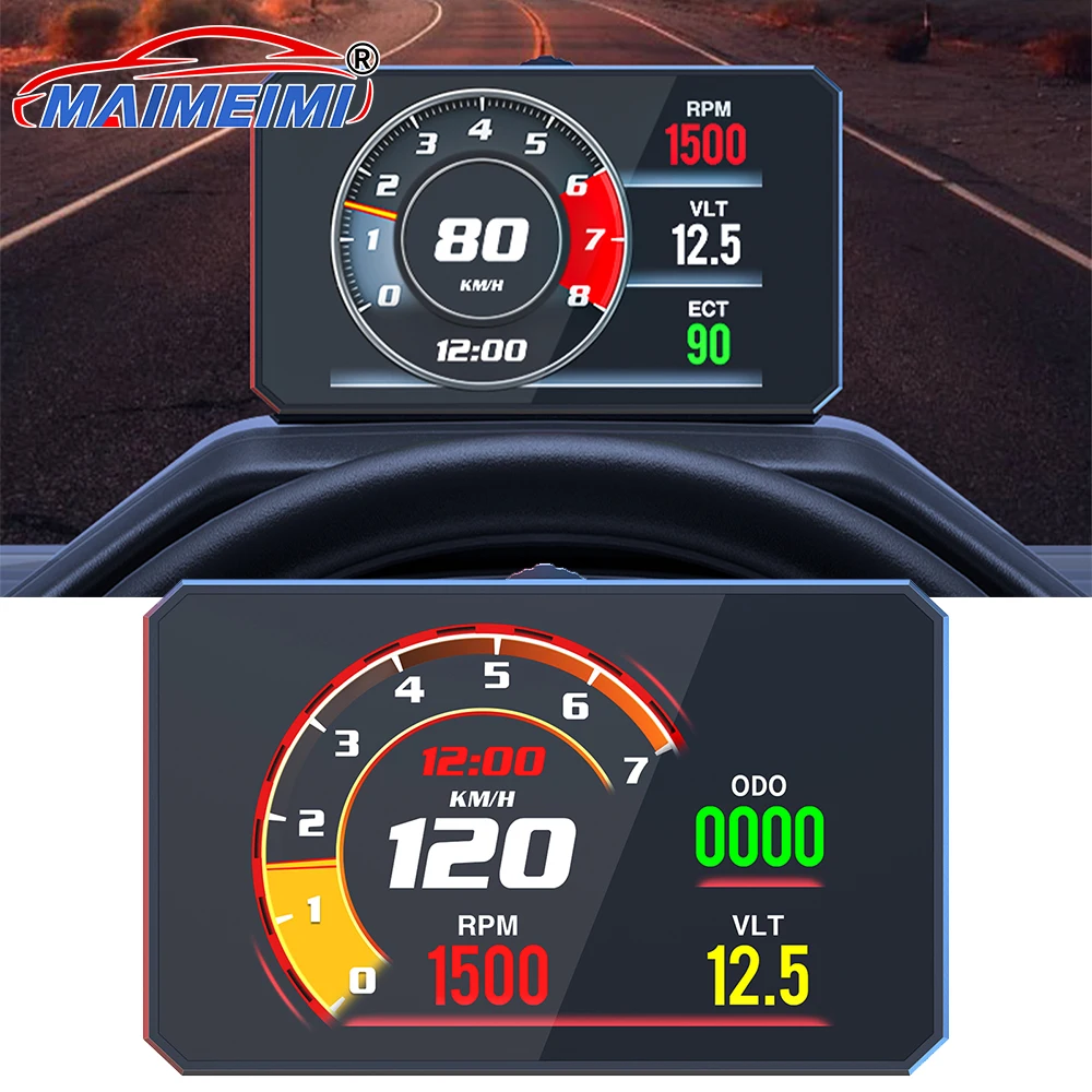 

P16 OBD2 Head Up Display With Oil temperature Air-fuel ratio fuel consumption odometer Turbine pressure Voltage