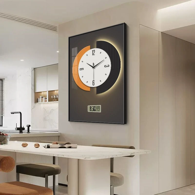 Wall Clock Perpetual Calendar Restaurant Decoration Painting Clock Living Room TV Background Wall Electronic Clock