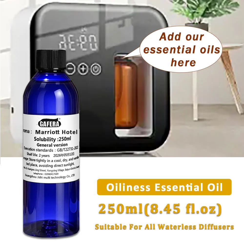 GAFERA 250ml (8.45 fl.oz) Hilton Marriott Hotel Essential Oil Refill, For Waterless Diffuser, Aroma Machine Replenishes Essence