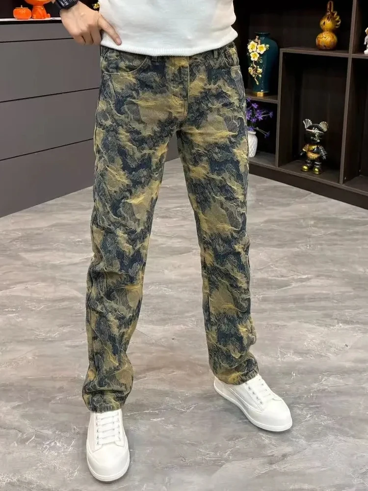 

Высококачественные мужские джинсы прямого кроя: модные, стильные, новинка сезона осень-зима, премиум-качество, трендовый повседневный крой