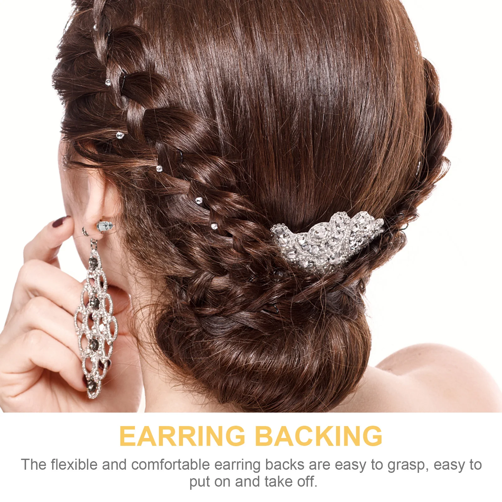 

50 Pcs Earring Backs Copper Hypoallergenic Large Locking Clasps Parts Accessories Elegant Graceful Store Jewelry