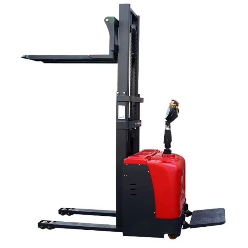 Warehouse Euippment Pallet Stacker 1 Ton 1.5 Ton Stand on Electric Forklift Stacker with 3m 4m 5m 6m Height